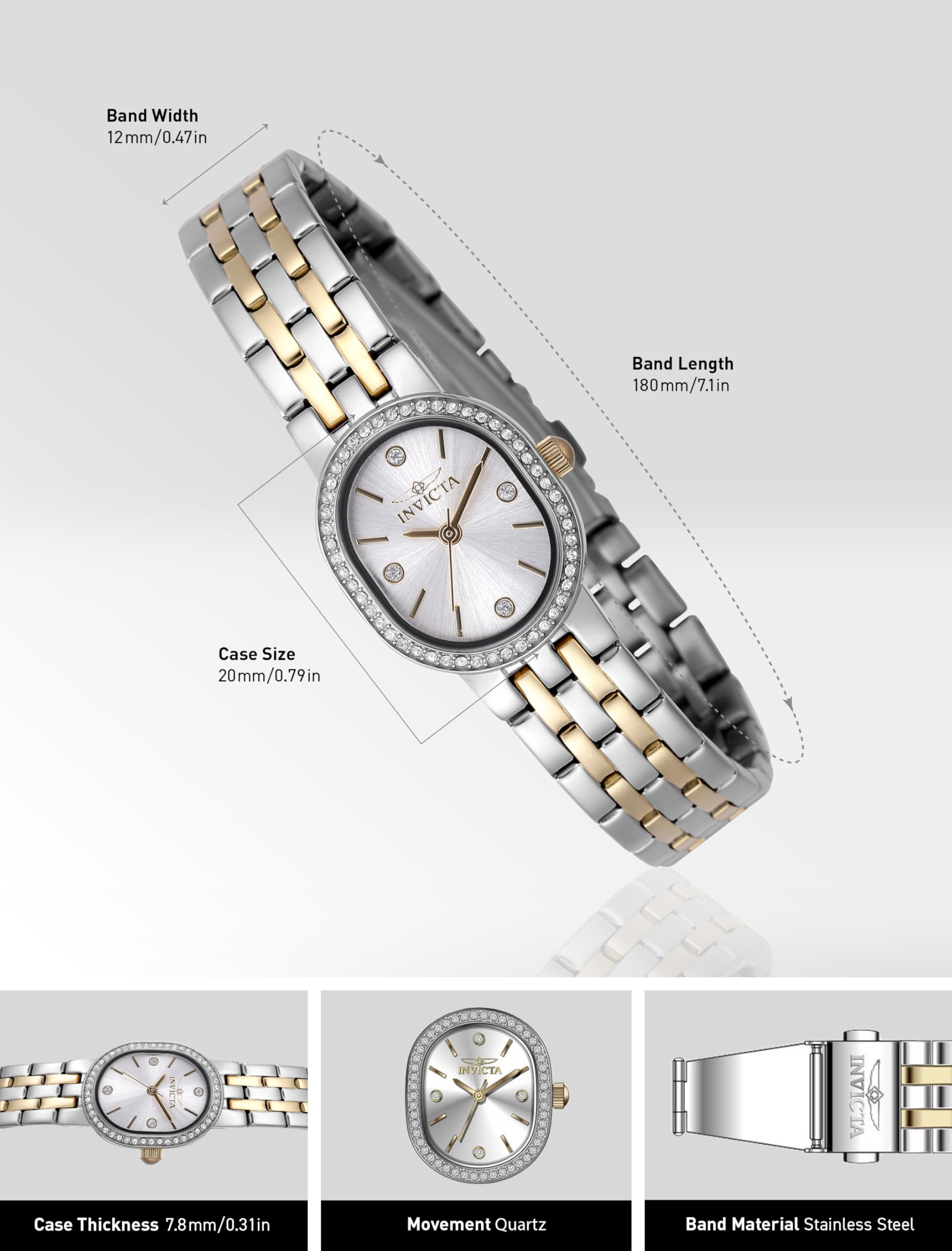 Invicta Angel Stainless Steel Women's Quartz Watch - 20mm - Image 3