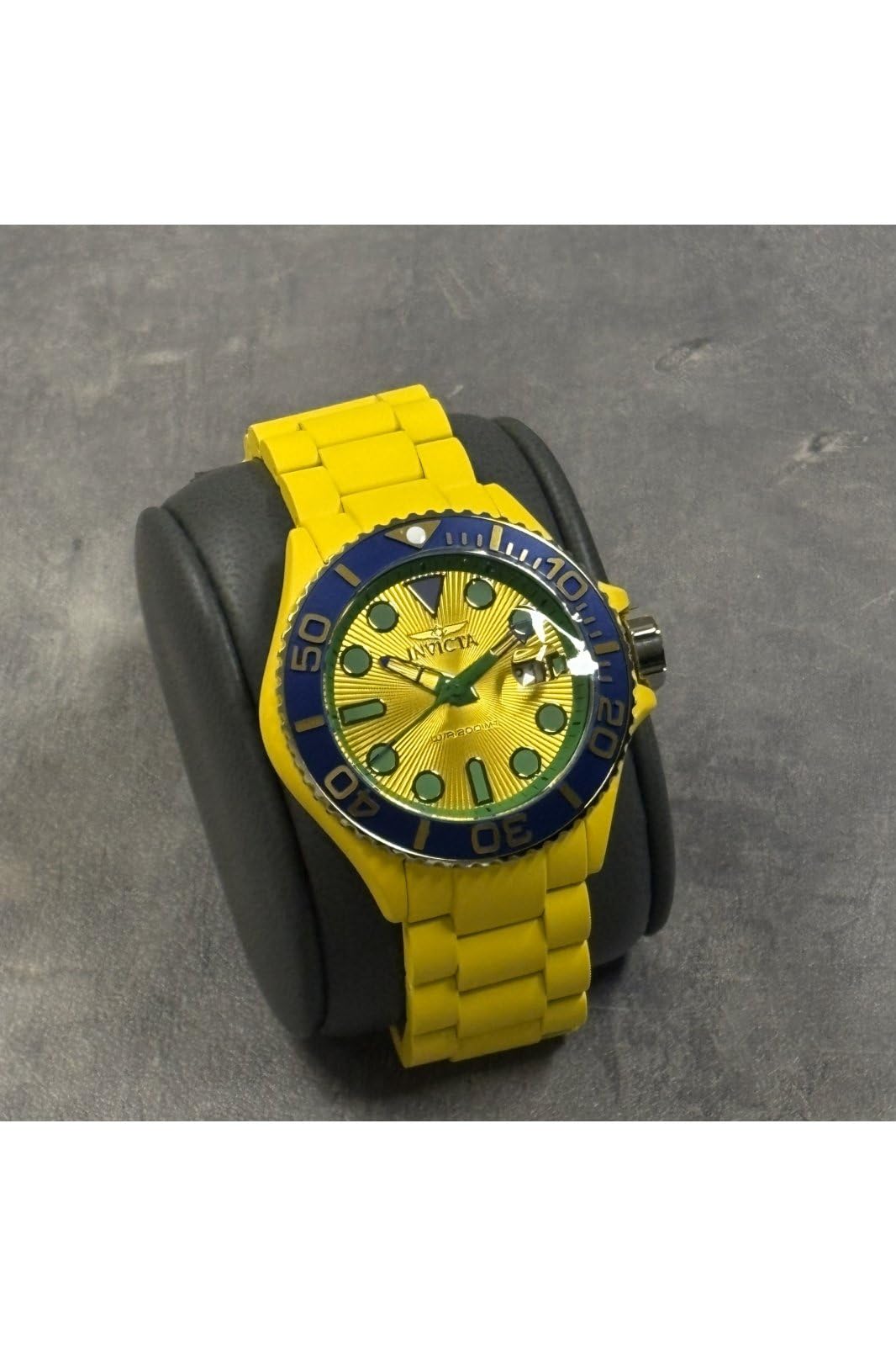 Invicta Grand Diver Men 46.00mm Stainless Steel + Aluminum Blue + Yellow + Silver + Aqua-Plating + Steel Yellow+Green dial PC32 Quartz - Image 4