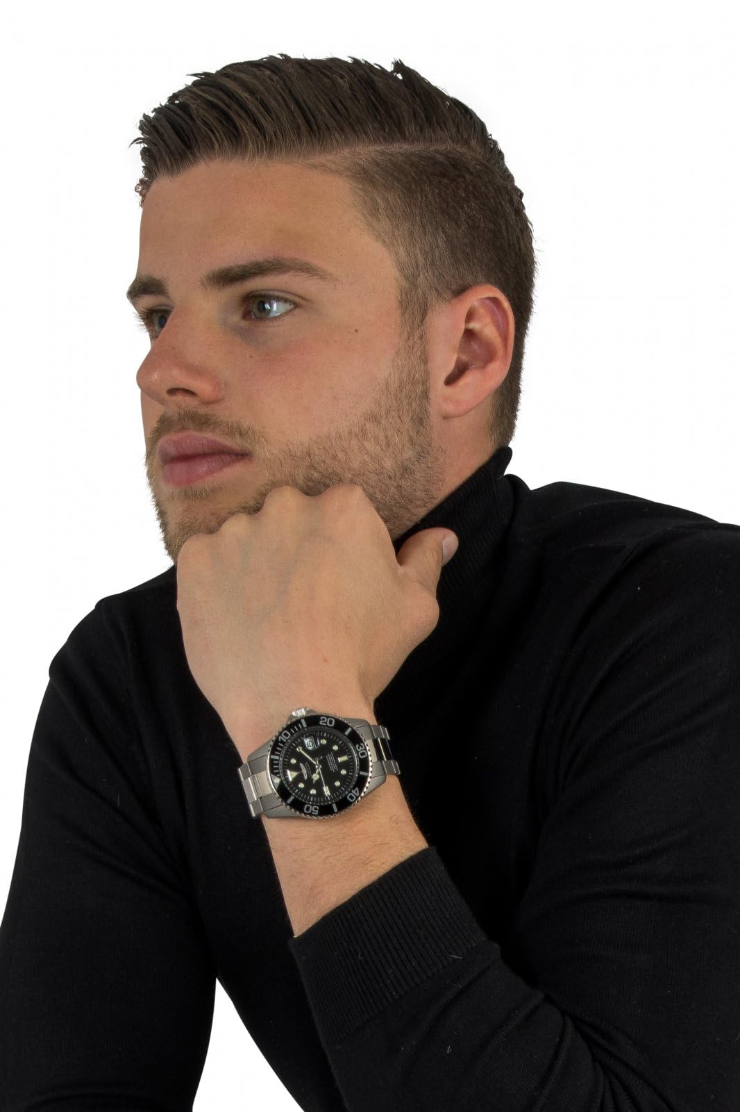 Invicta Men's 0420 Pro Diver Automatic Black Dial Titanium Watch - Image 5