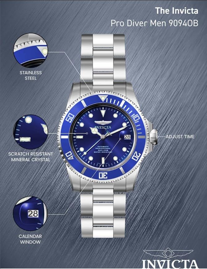 Invicta Men's 9094OB "Pro Diver" Stainless Steel Automatic Watch - Image 4