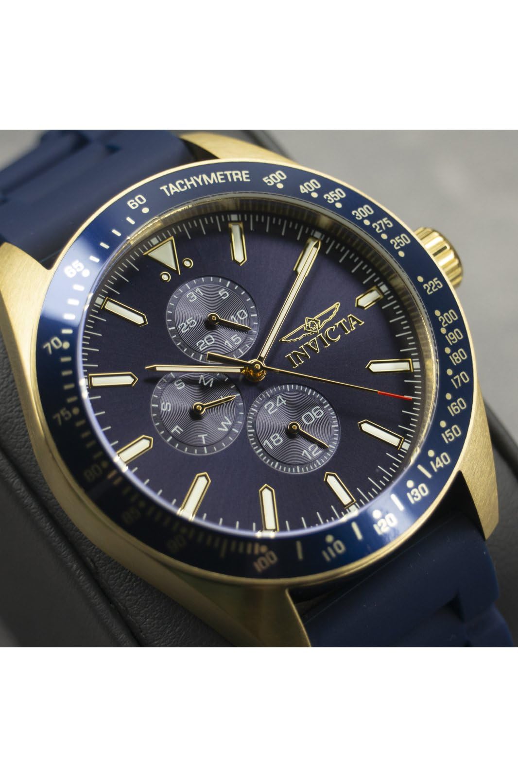 Invicta Men's Aviator 45mm Silicone Quartz Watch, Blue (Model: 38403) - Image 3