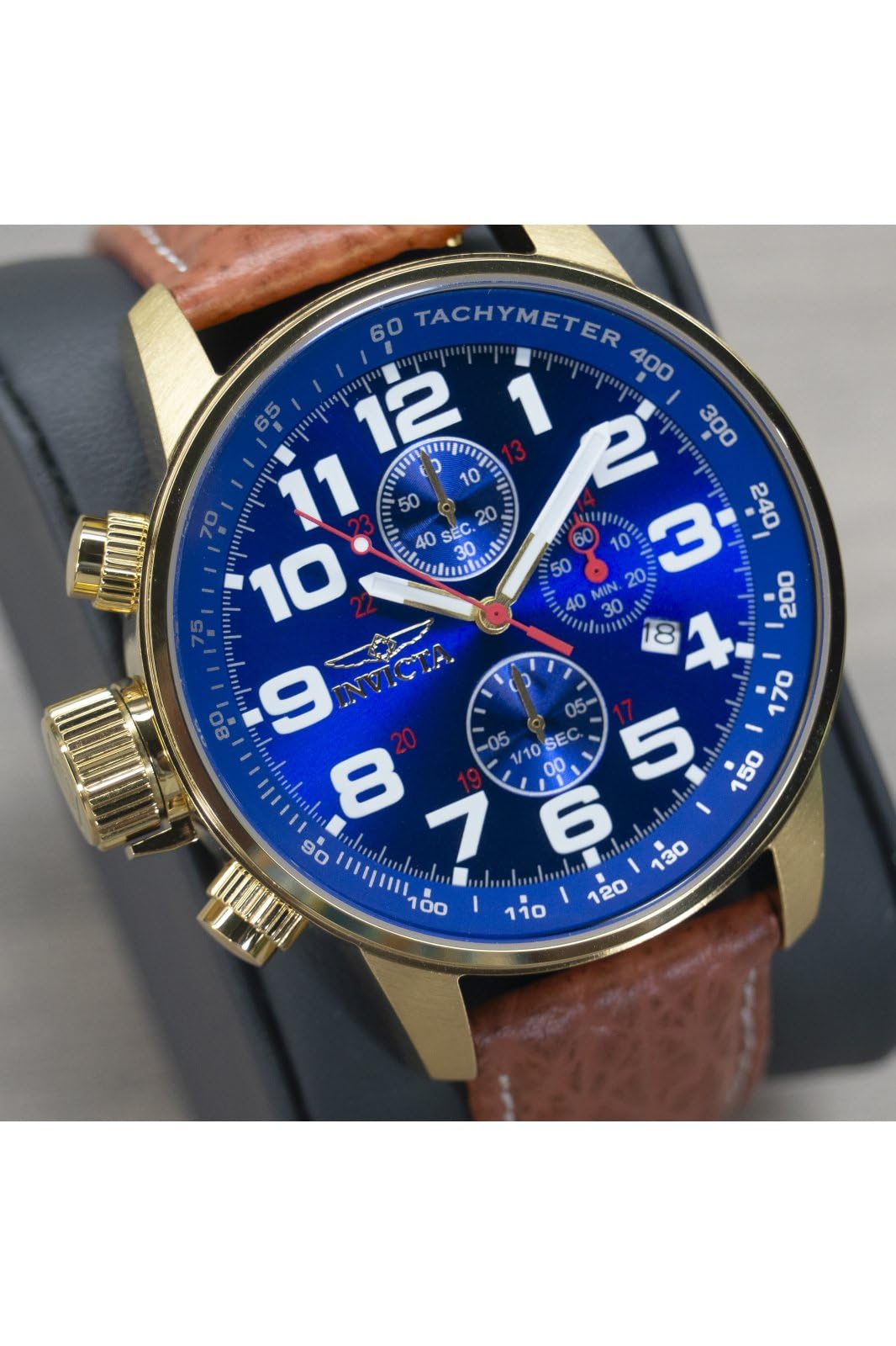 Invicta Men's I-Force Left Handed Quartz Watch with Leather Strap - Image 8