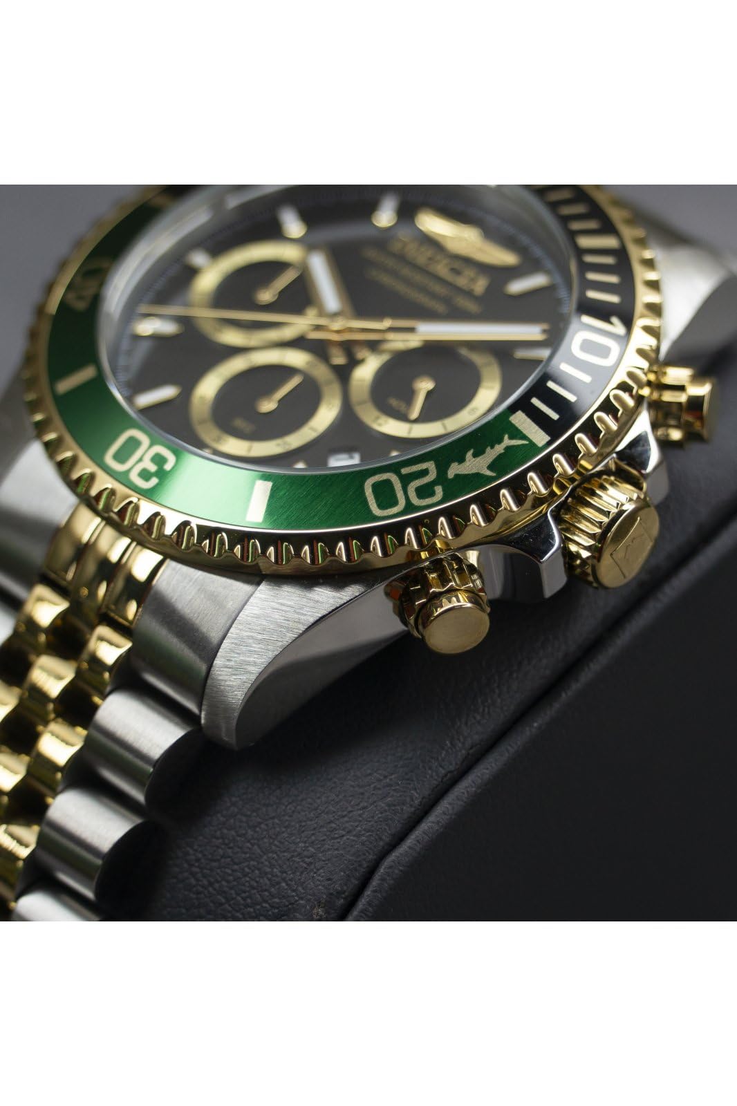 Invicta Pro Diver Men 43mm Stainless Steel Gold + Steel Black dial VD53 Quartz - Image 6