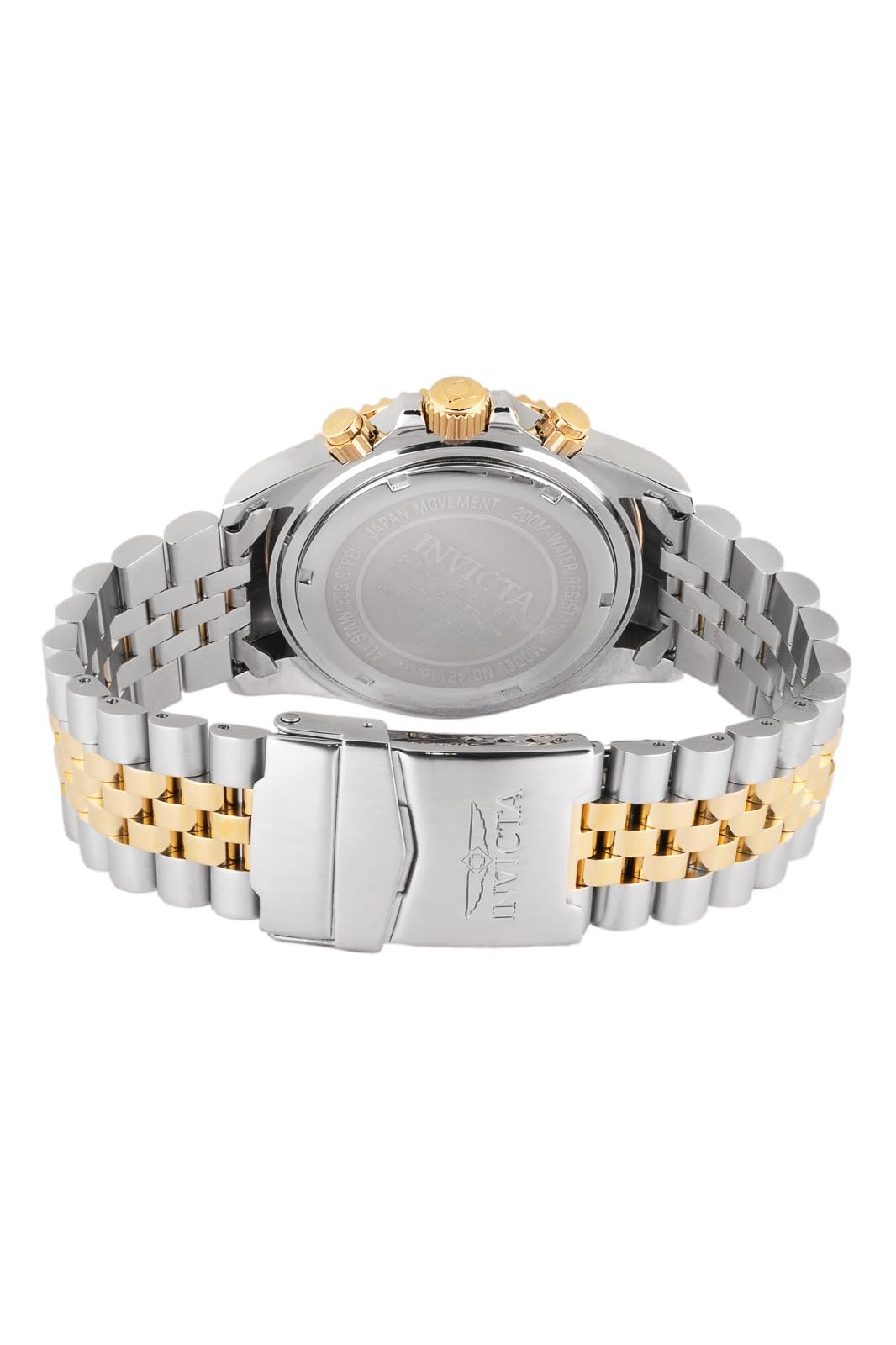 Invicta Pro Diver Men 43mm Stainless Steel Gold + Steel Black dial VD53 Quartz - Image 7